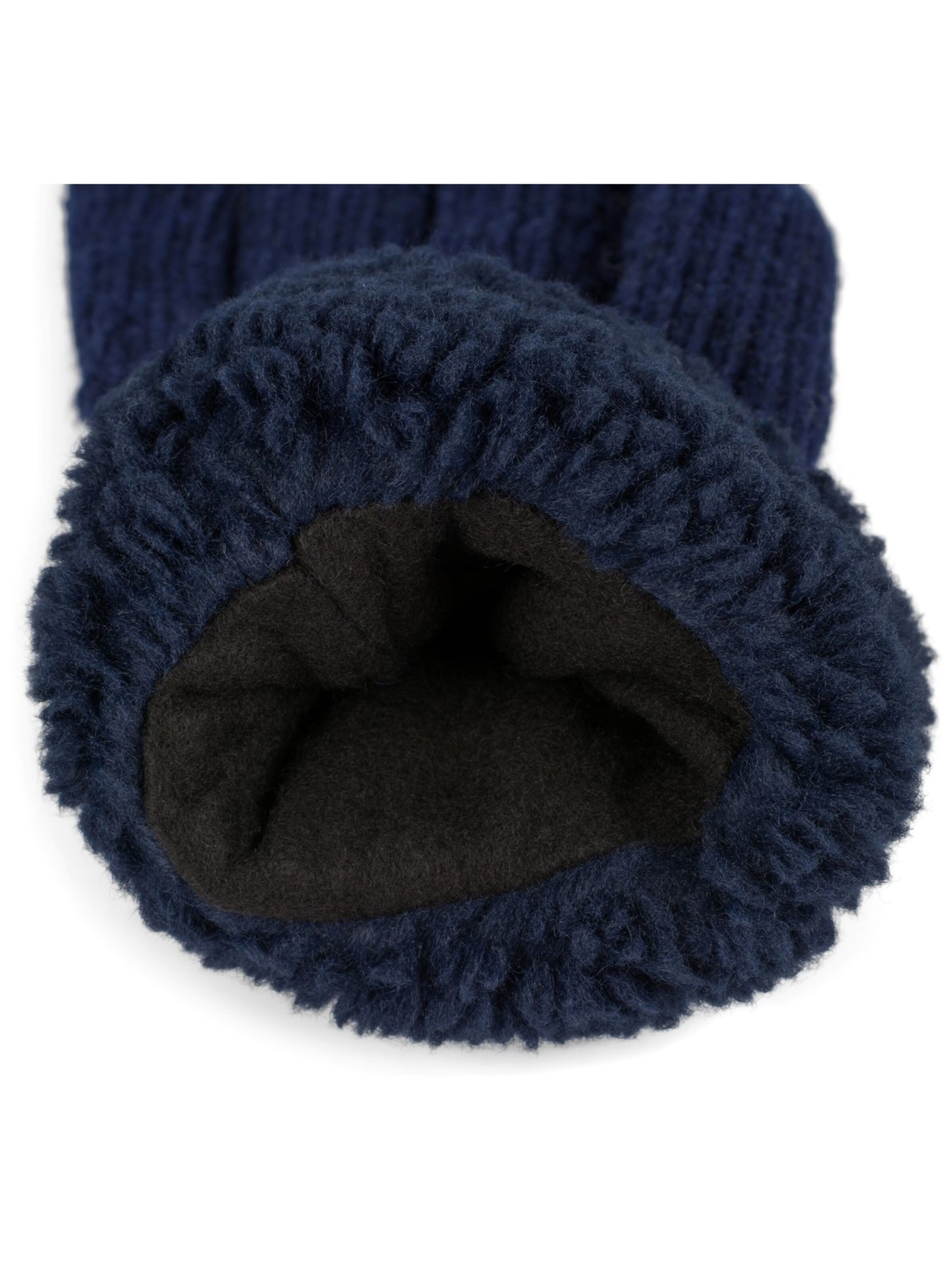 styleBREAKER Fingerhandschuhe 'Strickhandschuhe mit Perlmuster und Fleece'‌ in Blau
