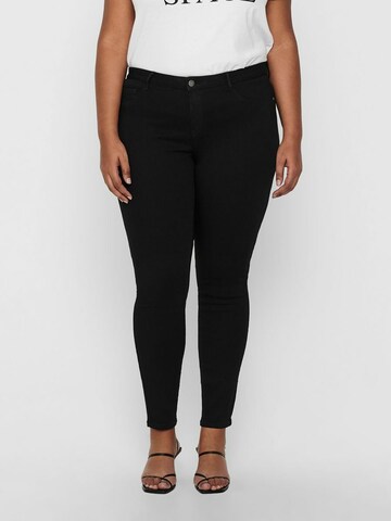 ONLY Carmakoma Skinny Jeans 'Thunder' in Zwart: voorkant