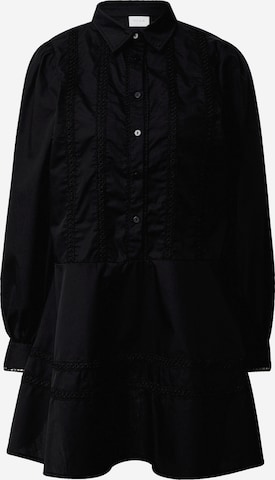 VILA - Vestido camisero en negro: frente