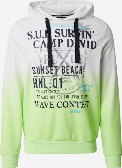 CAMP DAVID Sweater majica u neonsko zelena / crna / bijela, Pregled proizvoda