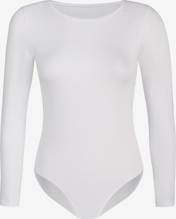 TEYLI Shirt Bodysuit in White: front