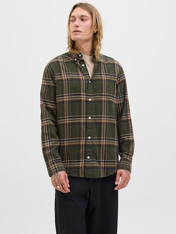 JACK & JONES Средняя посадка Рубашка 'JJECLASSIC' в Зеленый: спереди
