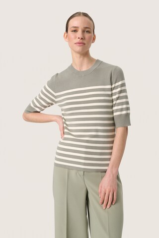 SOAKED IN LUXURY Sweater 'Spina' in Grey: front