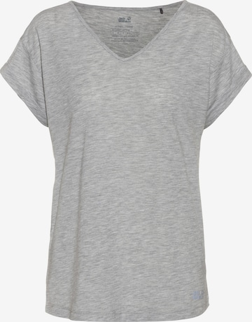 JACK WOLFSKIN Performance Shirt 'Coral Coast' in Grey: front