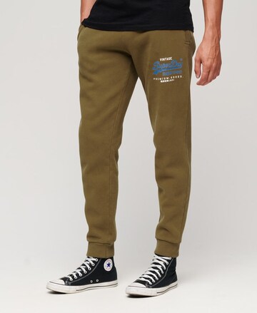 Superdry Tapered Pants 'Heritage' in Green: front