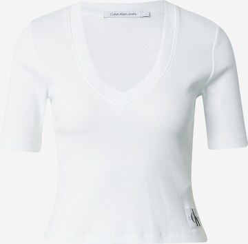 T-shirt Calvin Klein Jeans en blanc : devant