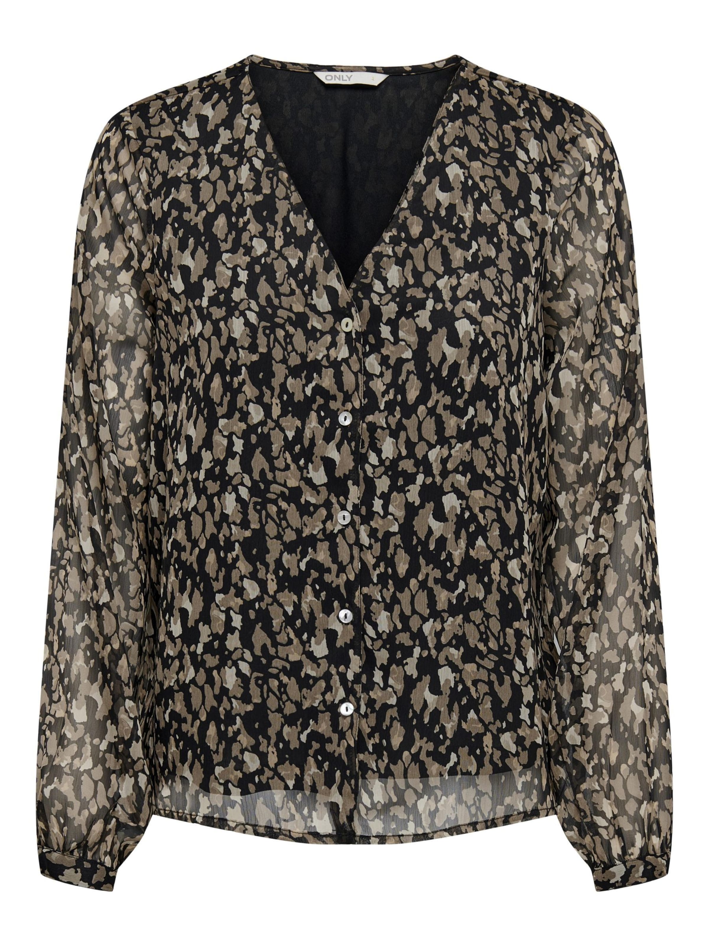 ONLY Bluse 'Luna' in chamois / dunkelbeige / schwarz, Produktansicht