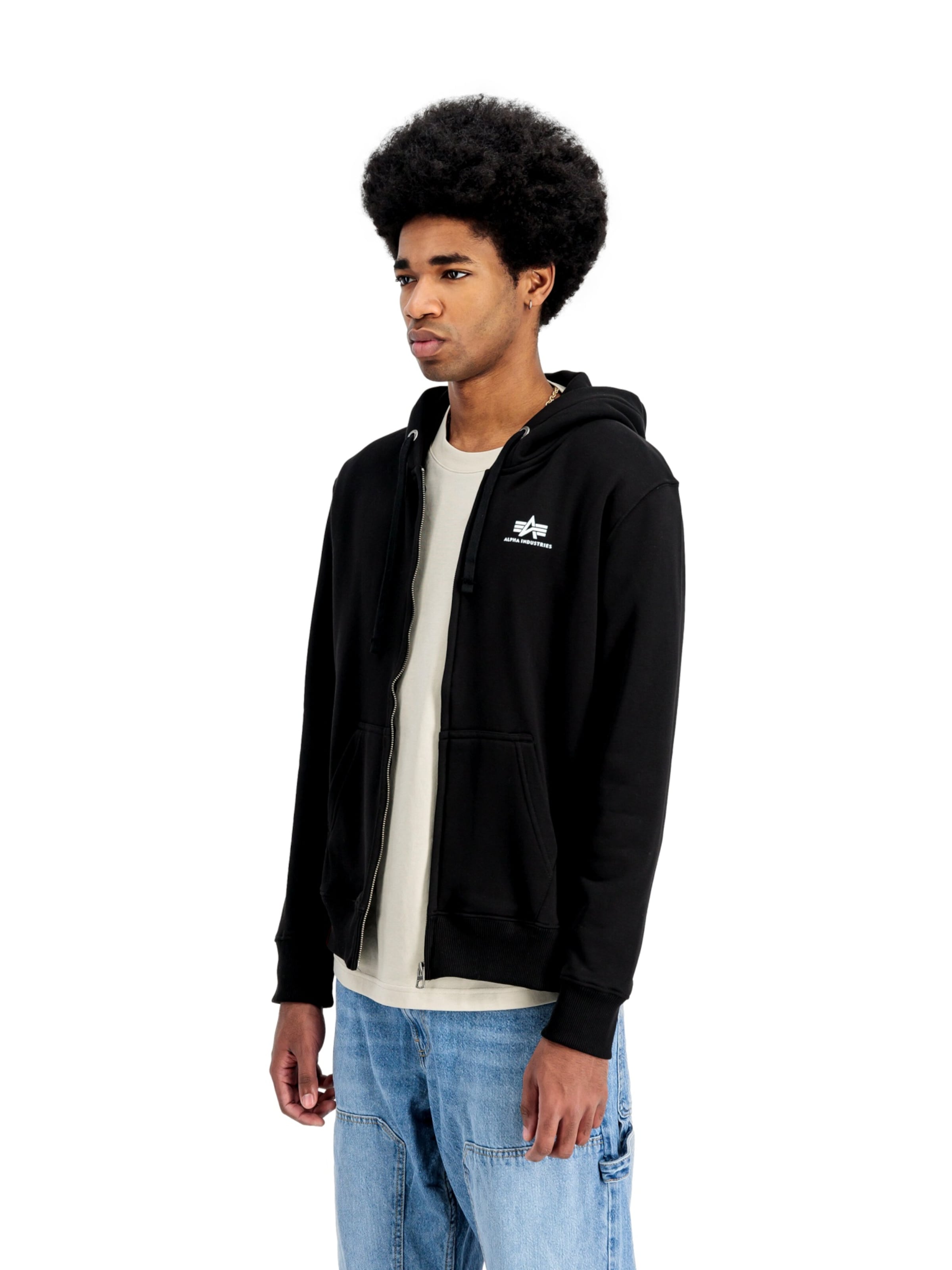 Sweat-shirt ALPHA INDUSTRIES en noir : devant