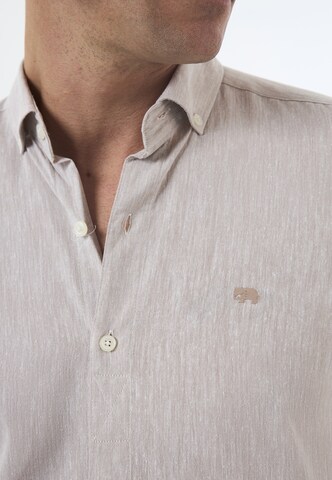 Jimmy Sanders Regular fit Button Up Shirt in Beige