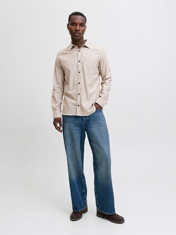 JACK & JONES Regular Fit Hemd 'JJECLASSIC' in Beige