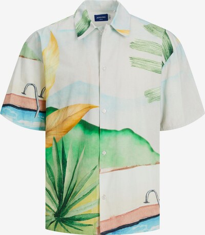 JACK & JONES Camisa 'Landscape' em azul pastel / castanho ferrugento / esmeralda / laranja claro, Vista do produto