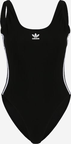 ADIDAS ORIGINALS Bralette Swimsuit 'Adicolor 3-Stripes' in Black: front