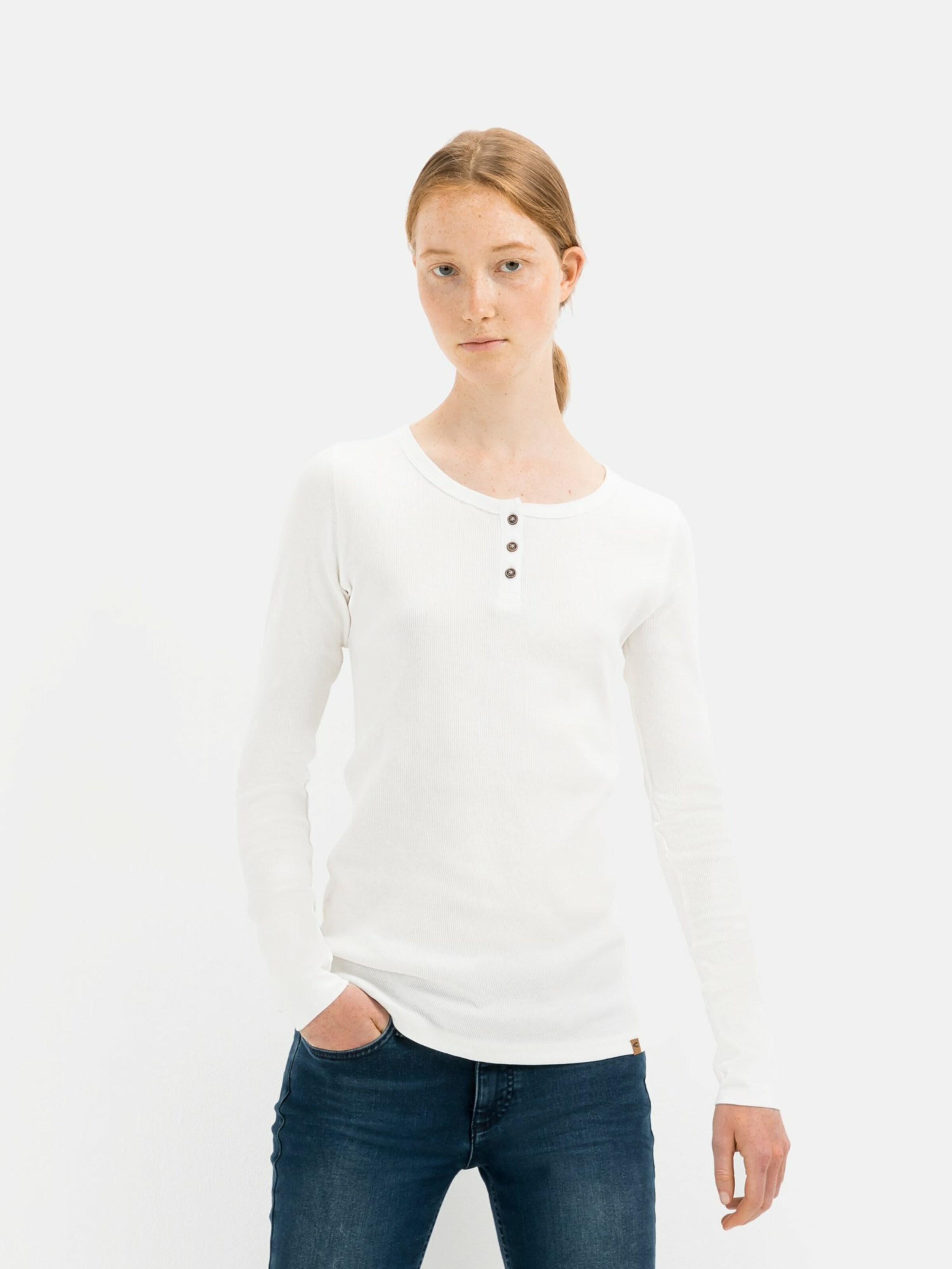 Frauen Shirts & Tops CAMEL ACTIVE Langarmshirt Henley aus Organic Cotton in Weiß - PX89783 Frauen Shirts & Tops CAMEL ACTIVE Langarmshirt Henley aus Organic Cotton in Weiß - PX89783