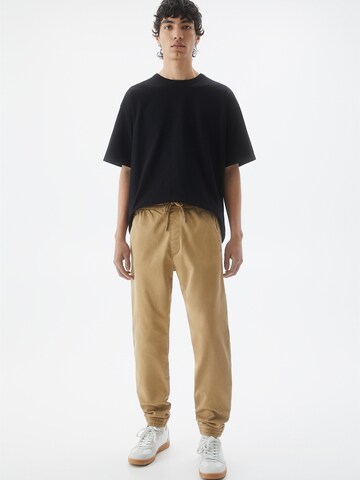 Pull&Bear Tapered Trousers in Brown