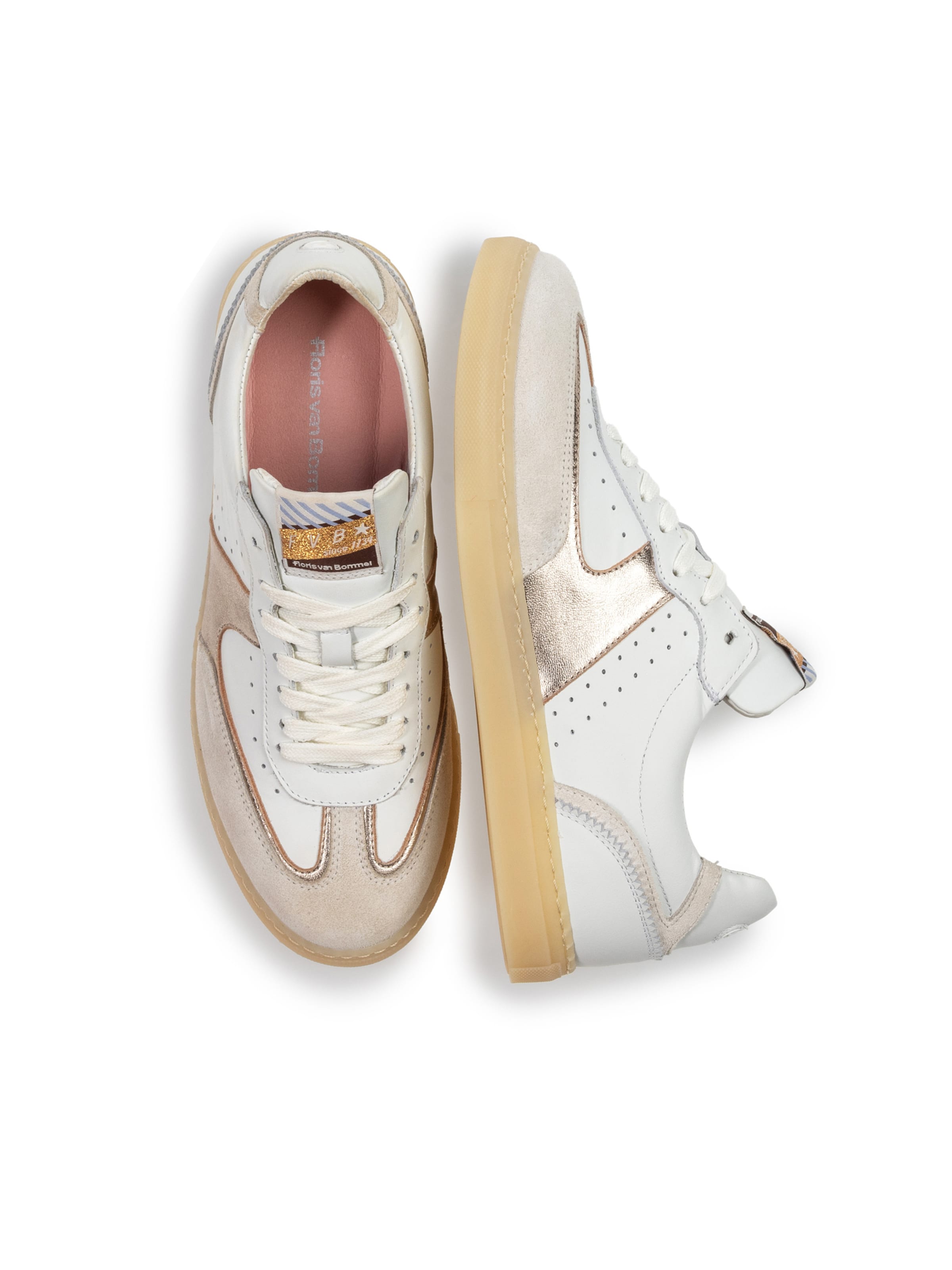 Baskets basses 'Minni 04' Floris van Bommel en blanc