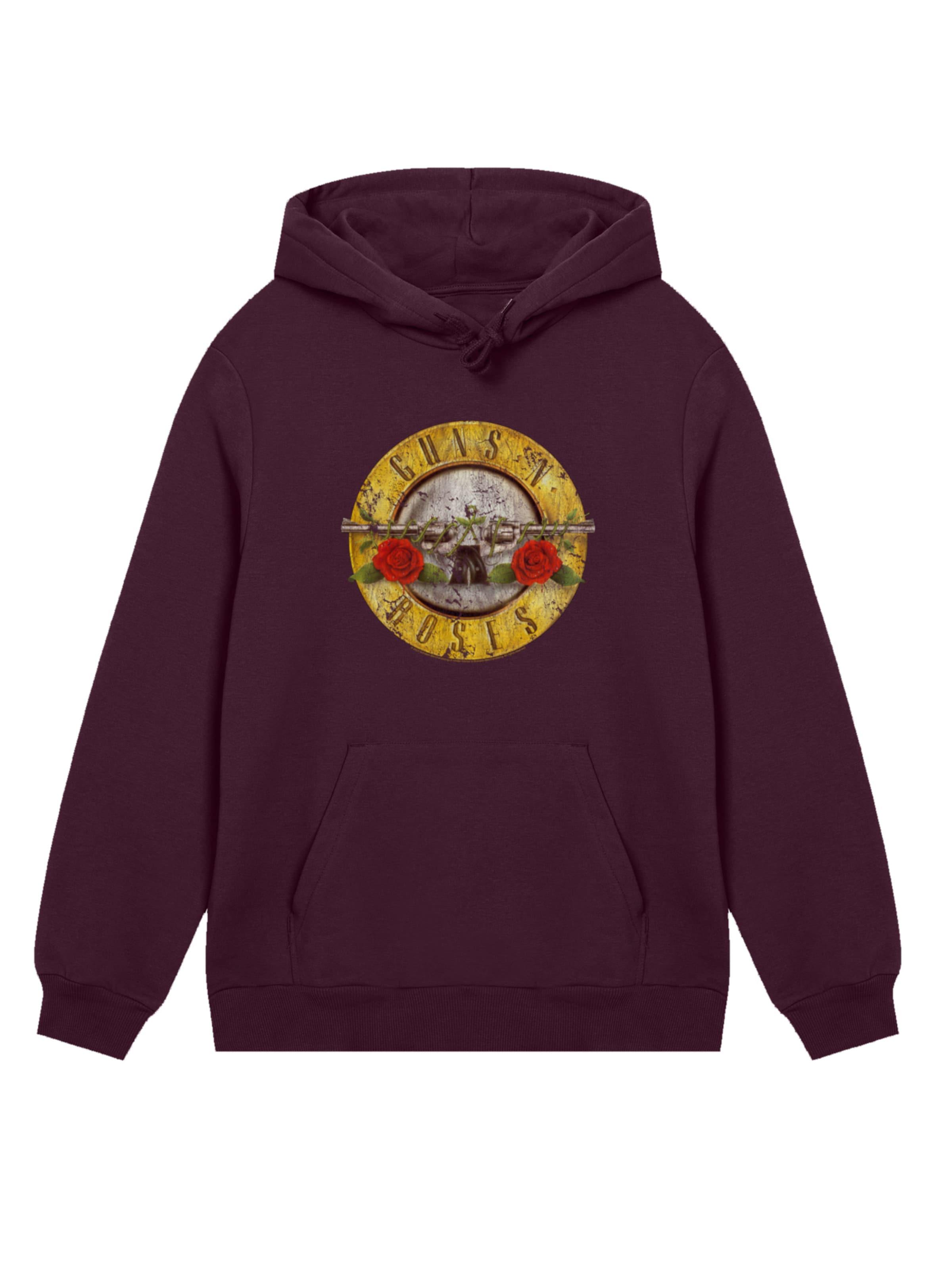 F4NT4STIC Sweatshirt 'Guns 'n' Roses Vintage Bullet Logo' in Bruin: voorkant