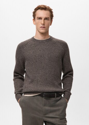 MANGO MAN Sweater 'Joan' in Brown: front