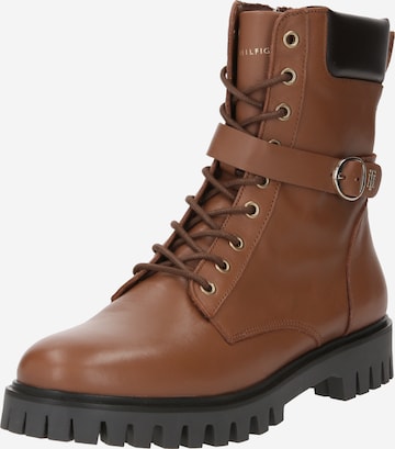 TOMMY HILFIGER Lace-Up Ankle Boots in Brown: front