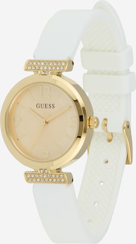 Ceas analogic 'ARRAY' de la GUESS pe alb: față