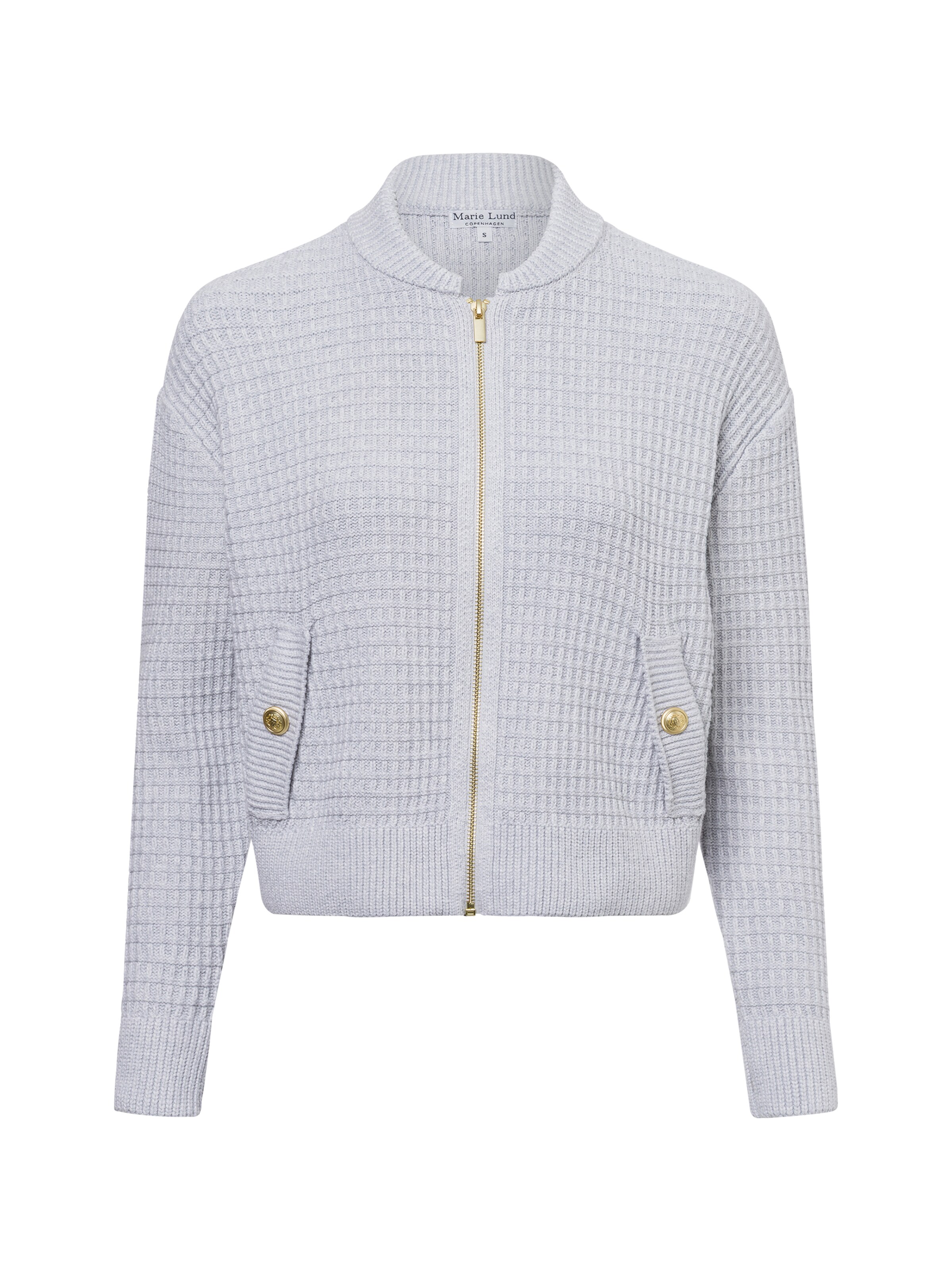 Marie Lund Strickjacke in Grau: Vorderseite