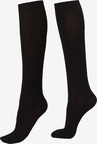 CALZEDONIA Knee High Socks in Black: front