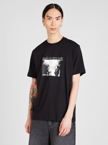 BOSS - Camiseta 'TeScorpion' en negro: frente