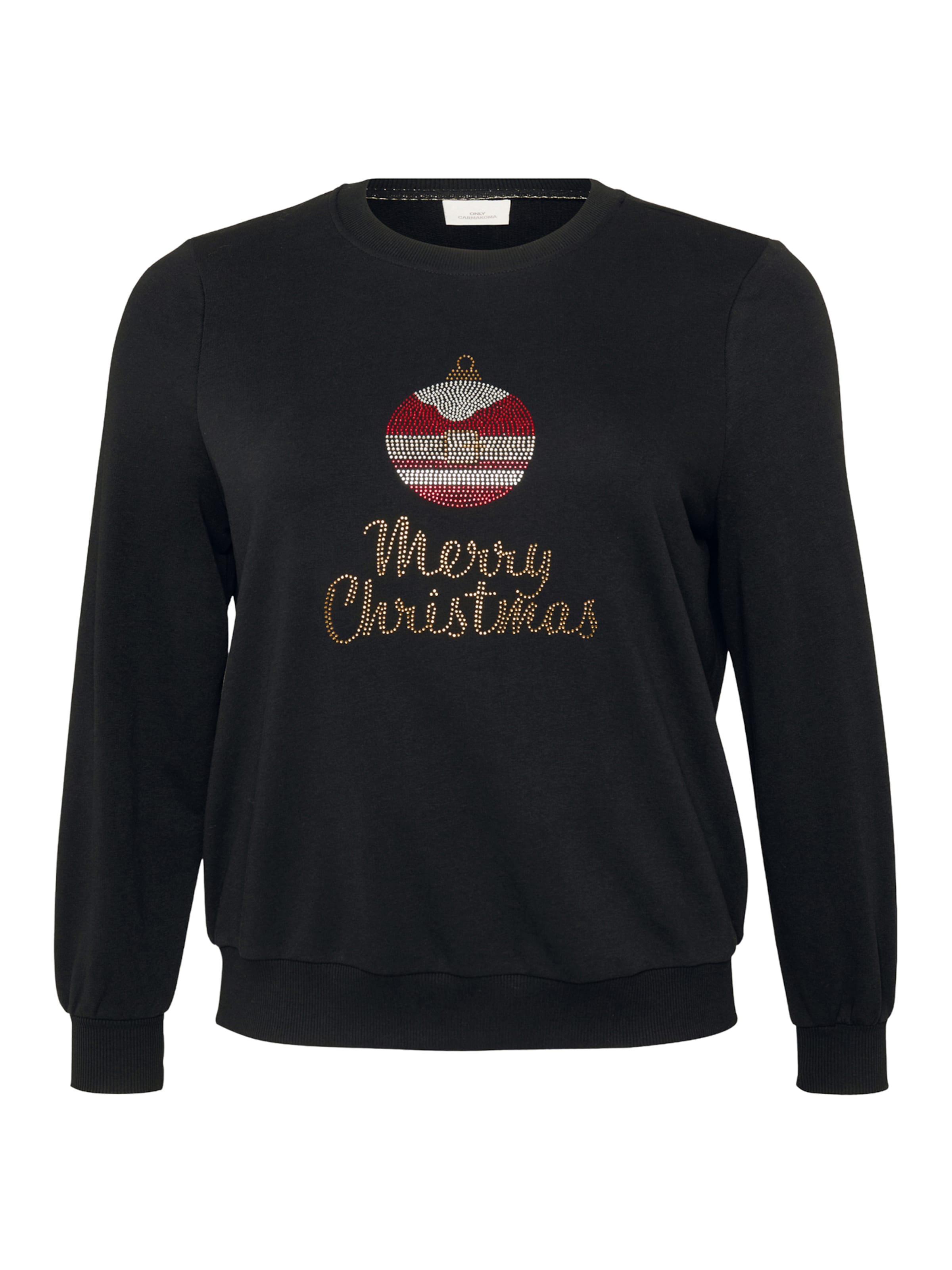 ONLY Carmakoma Mikina 'CARXMAS SNOW' – černá: přední strana