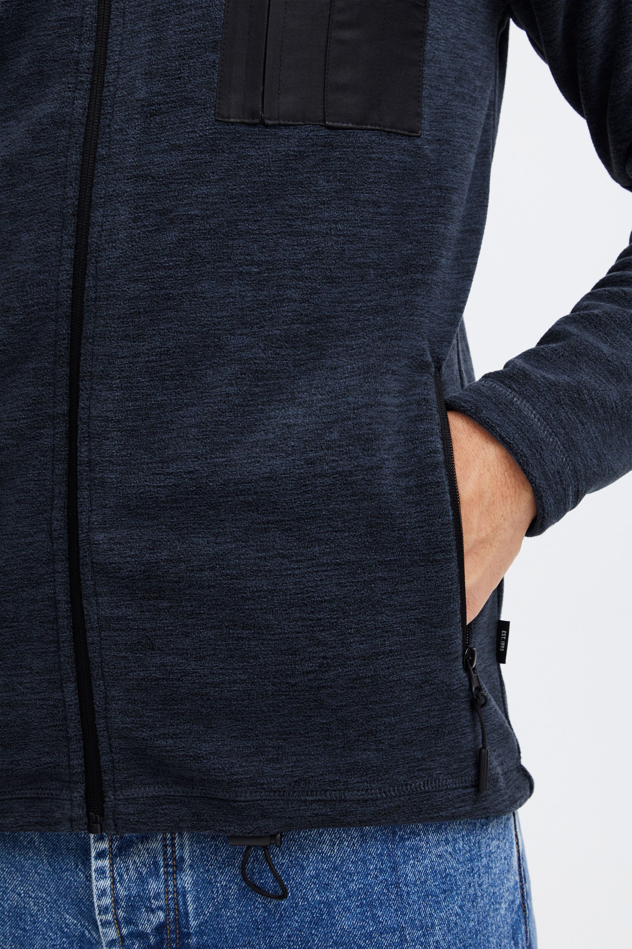 INDICODE JEANS Fleece Jacket Wilmot in Blue ABOUT YOU