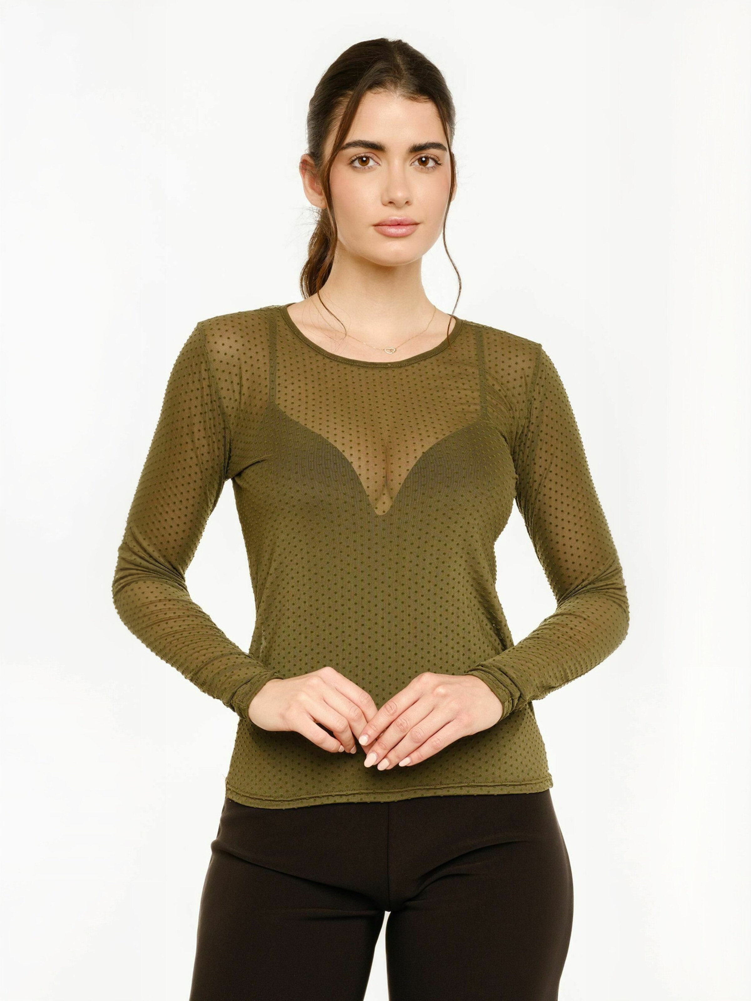 Liberte Essentiel Top ' MESH ' in Groen: voorkant
