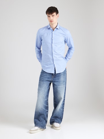 HUGO - Ajuste regular Camisa 'Kason' en azul