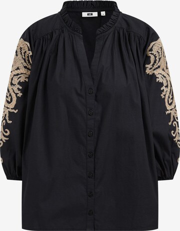 WE Fashion Blouse in Zwart: voorkant