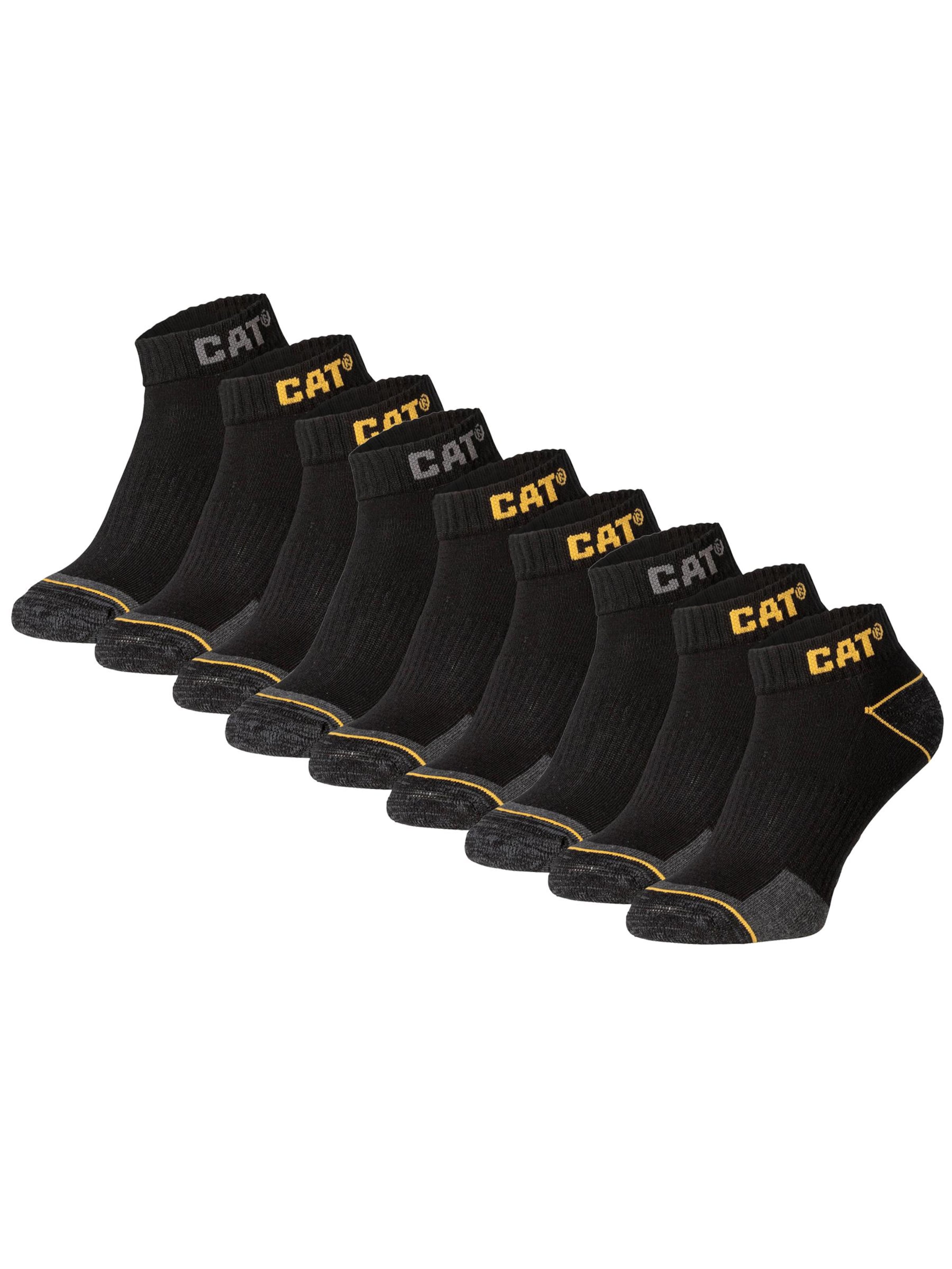 CATERPILLAR Enkelsokken 'CAT Enkelsokken Heren Work Sneakers 9-paar Korte Werksokken' in Zwart: voorkant