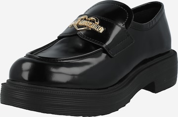 Love Moschino Classic Flats 'CITY LOVE' in Black: front