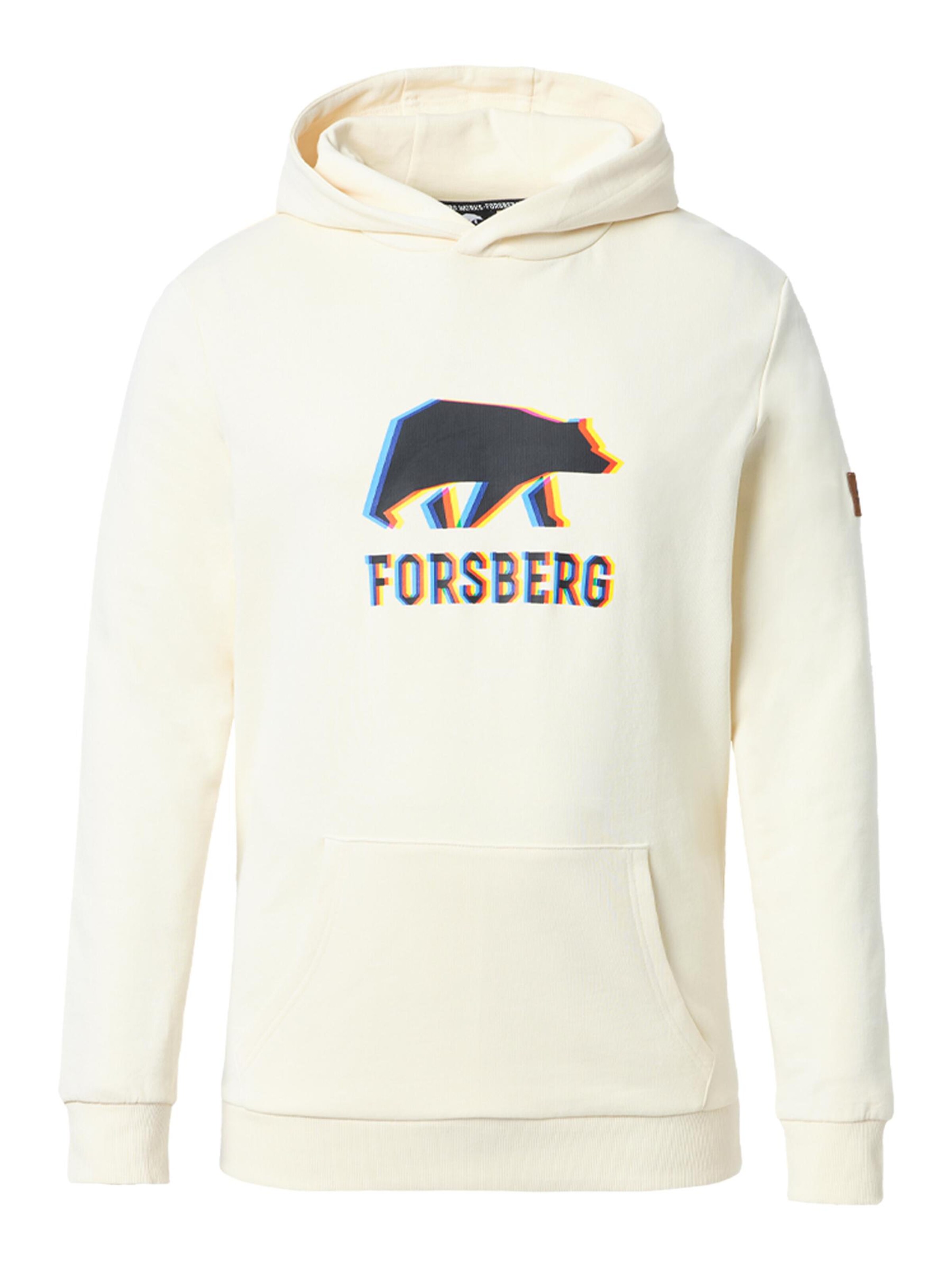 FORSBERG Sweatshirt 'Hoodie mit schwarzem Anaglyph-Logo' in Beige: front