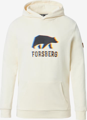 FORSBERG Sweatshirt 'Hoodie mit schwarzem Anaglyph-Logo' in Beige: Vorderseite