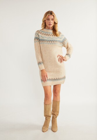 usha BLUE LABEL Knit dress 'Fenia' in Beige