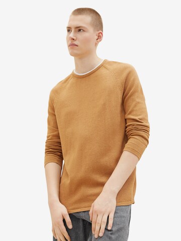 TOM TAILOR DENIM Sweater in Beige: front