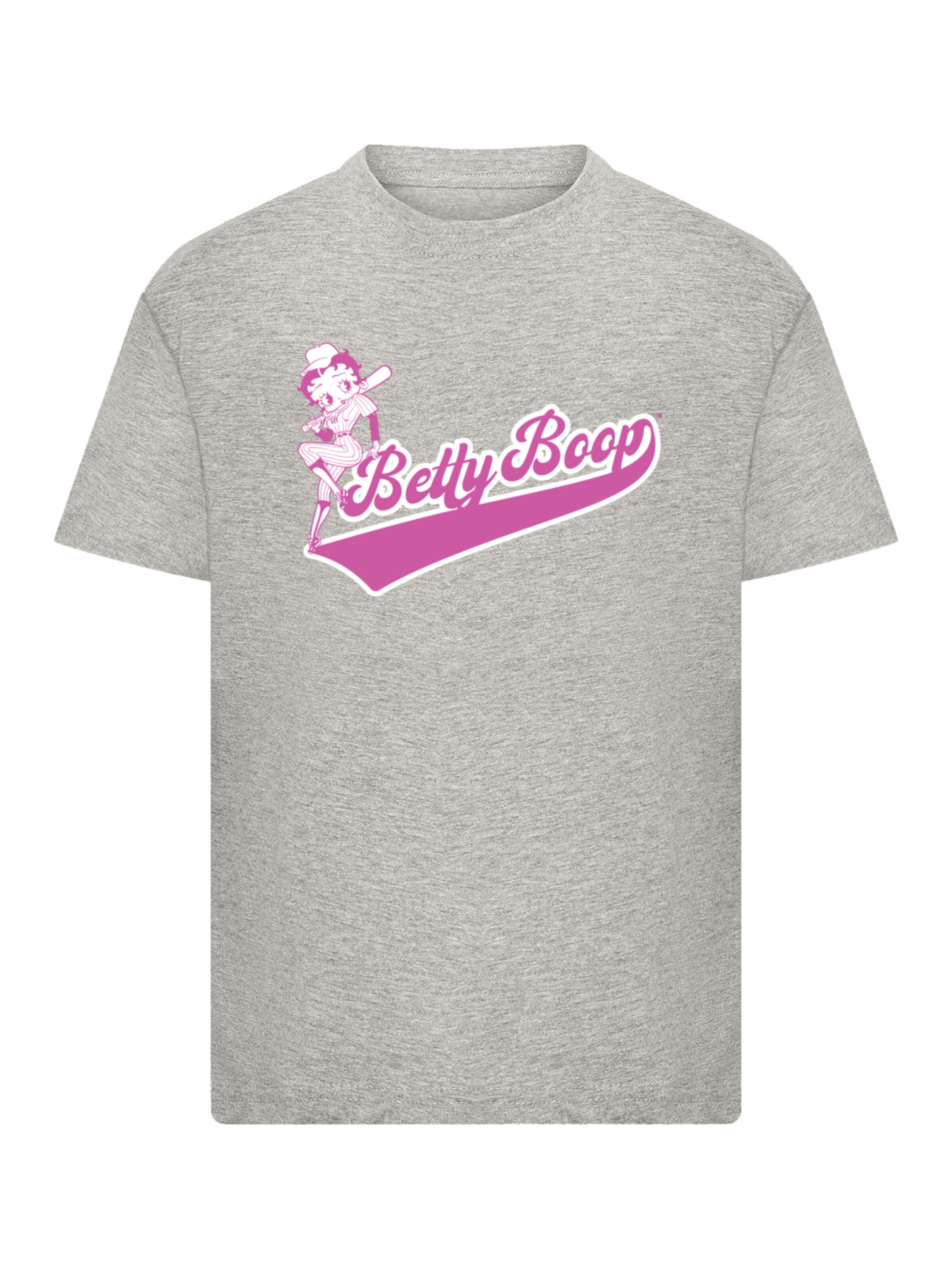 F4NT4STIC Shirt 'Betty Boop Baseball' in Grey: front