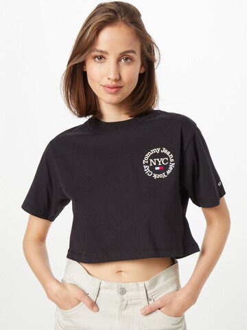 Tommy Jeans - Camiseta en negro: frente