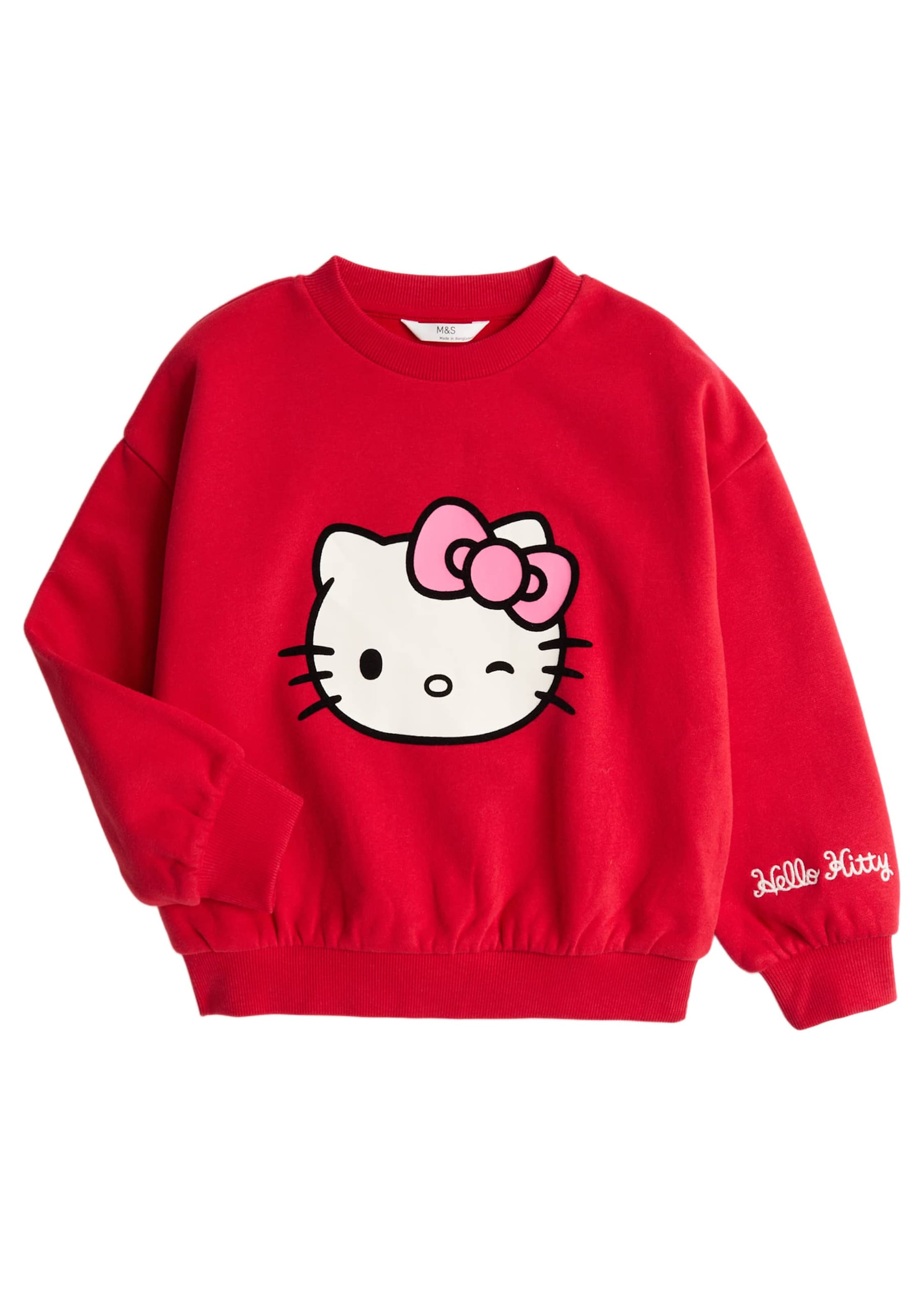 Felpa 'Hello Kitty' di Marks & Spencer in rosso: frontale