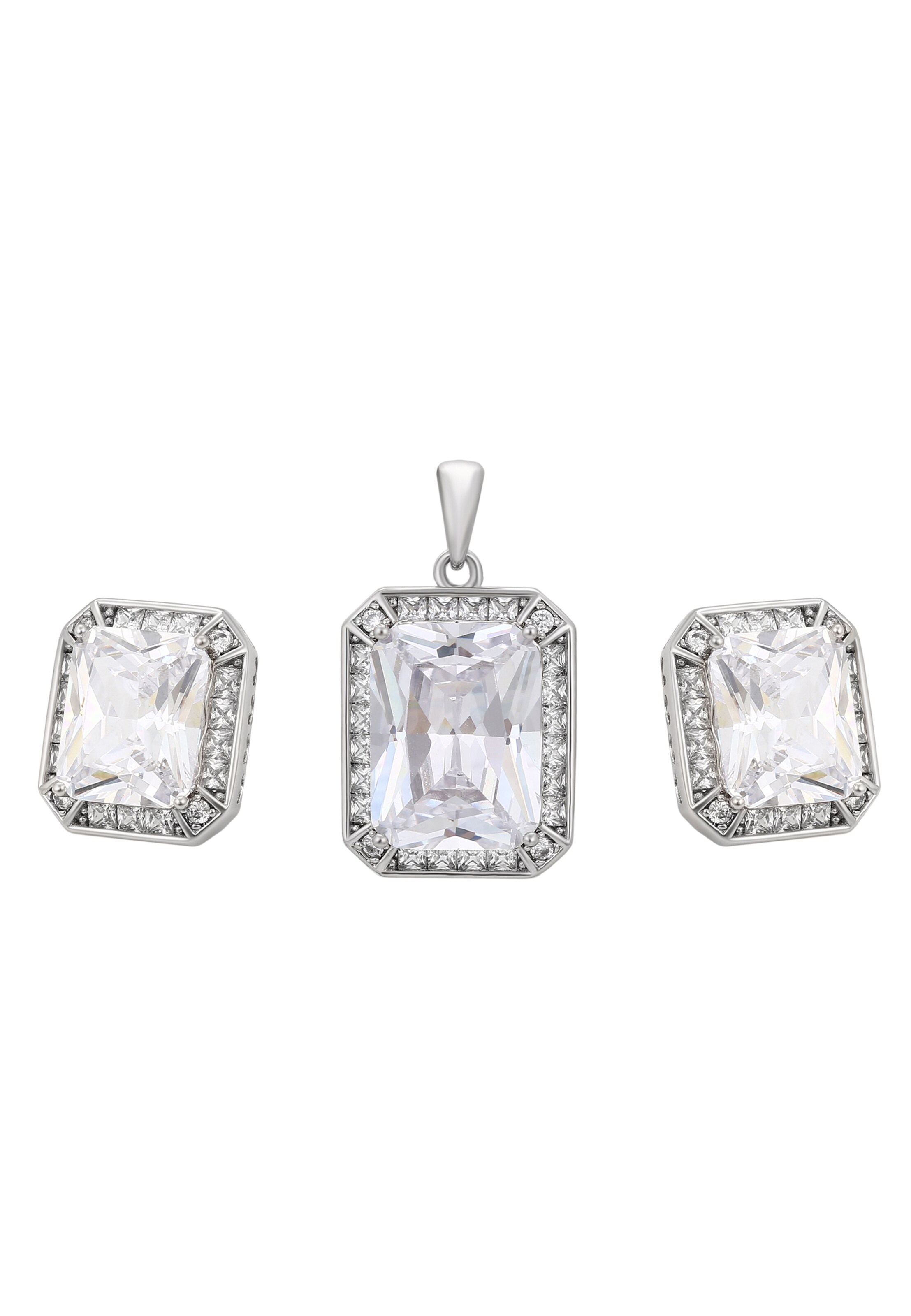 faina Conjuntos de bijuteria em prata / transparente, Vista do artigo