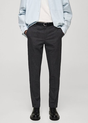 MANGO MAN Tapered Pleated Pants 'Brest' in Grey: front