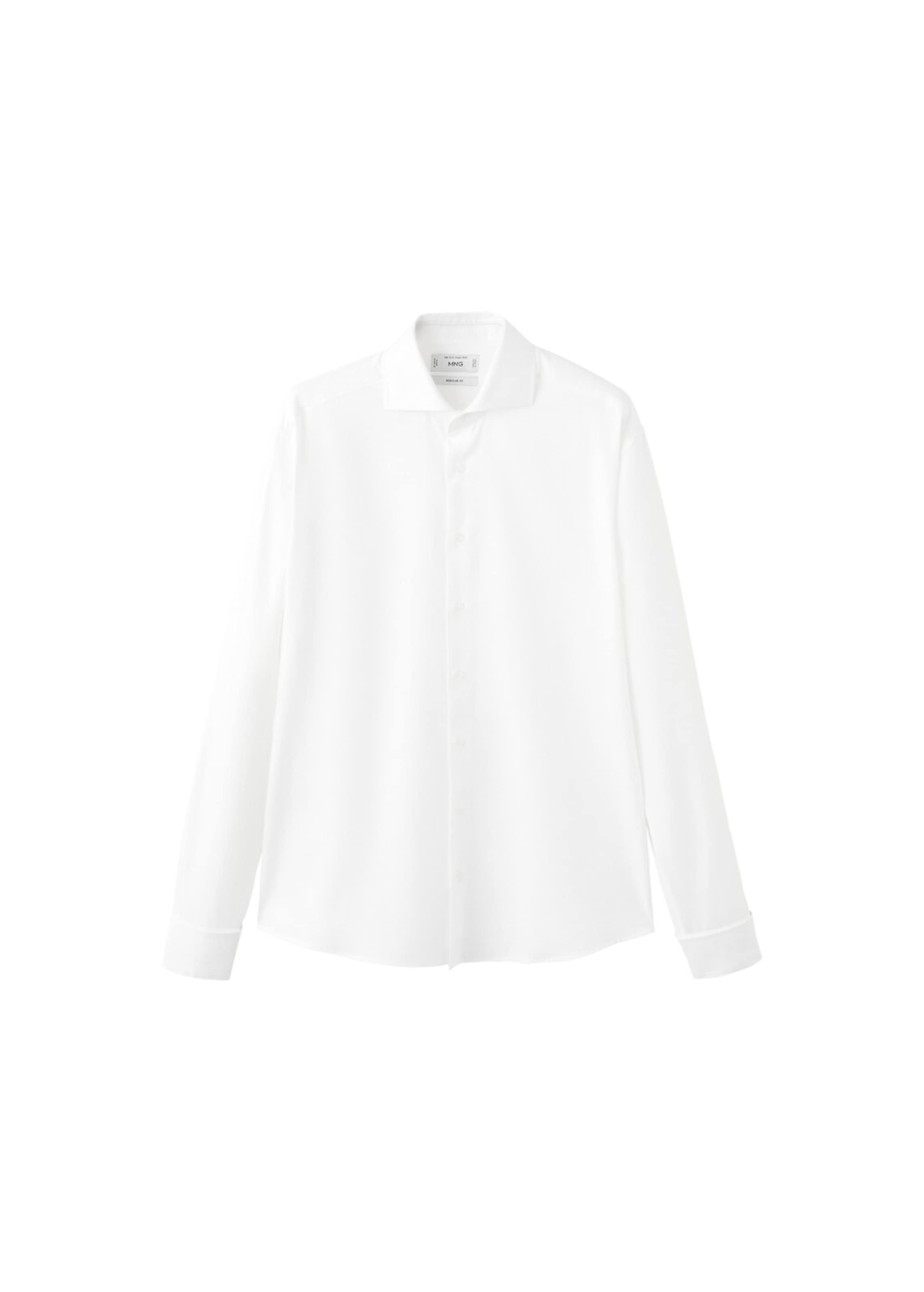 MANGO MAN Regular fit Button Up Shirt 'Bruce' in White: front