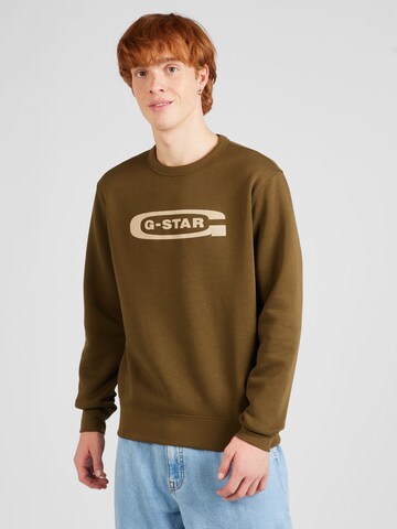 G-Star RAW Sweatshirt 'Old School' in Green: front