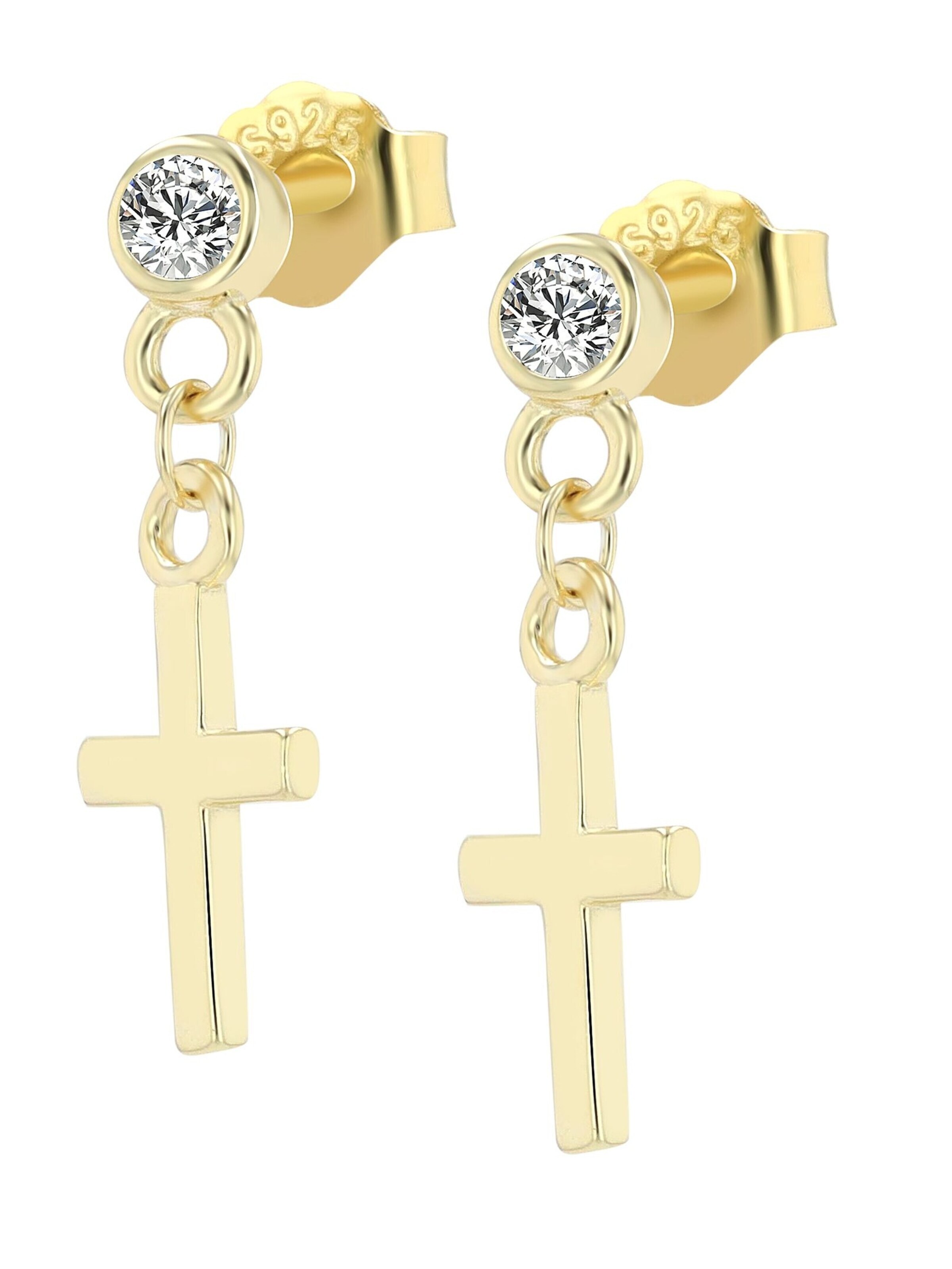 Akzent Earrings '"Christmar" aus 925 Sterlingsilber, rhodiniert, langlebig' in Gold