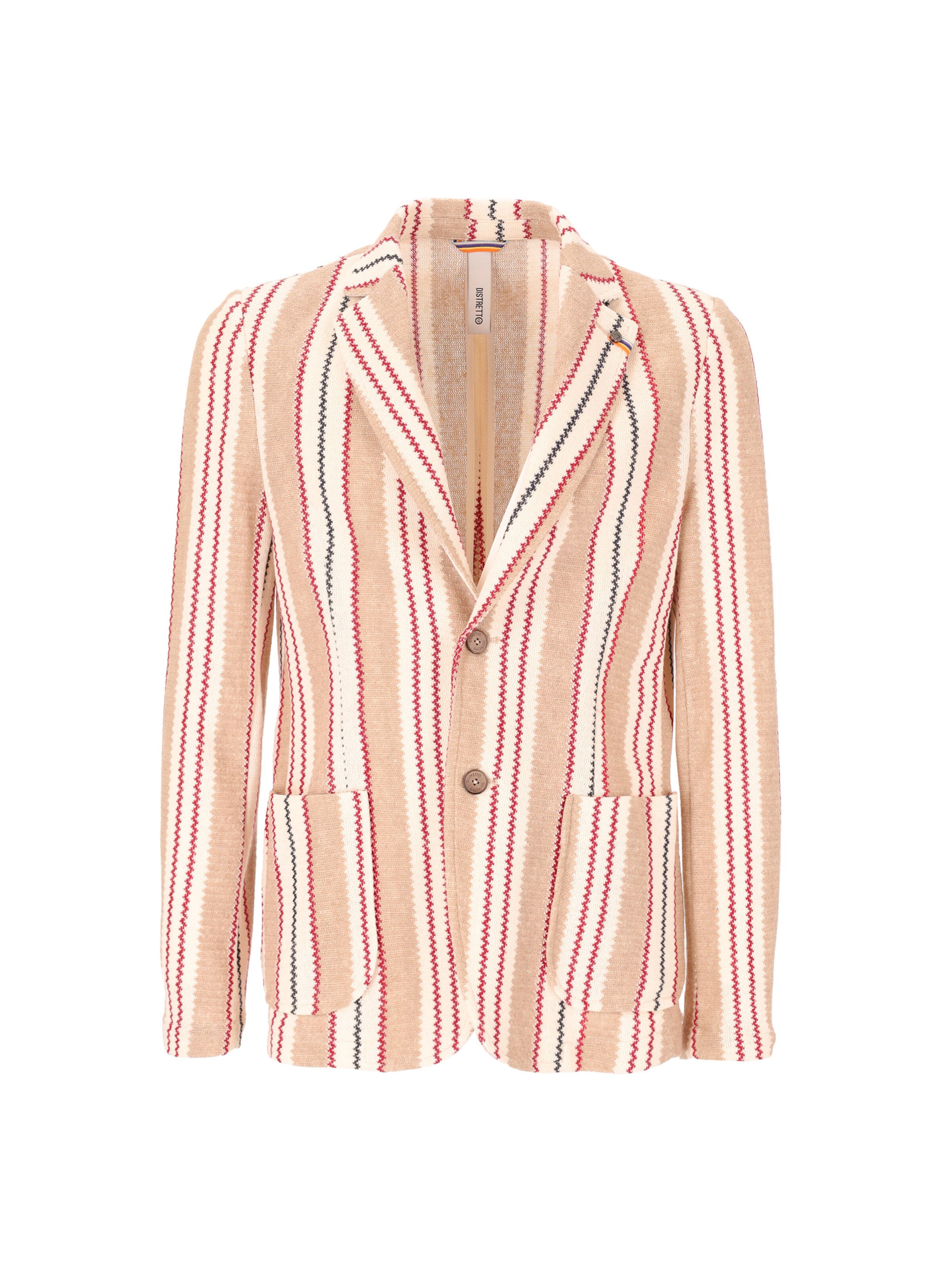 Distretto12 Sakko 'Edmundo' in sand / hellbeige / dunkelgrün / rot, Produktansicht