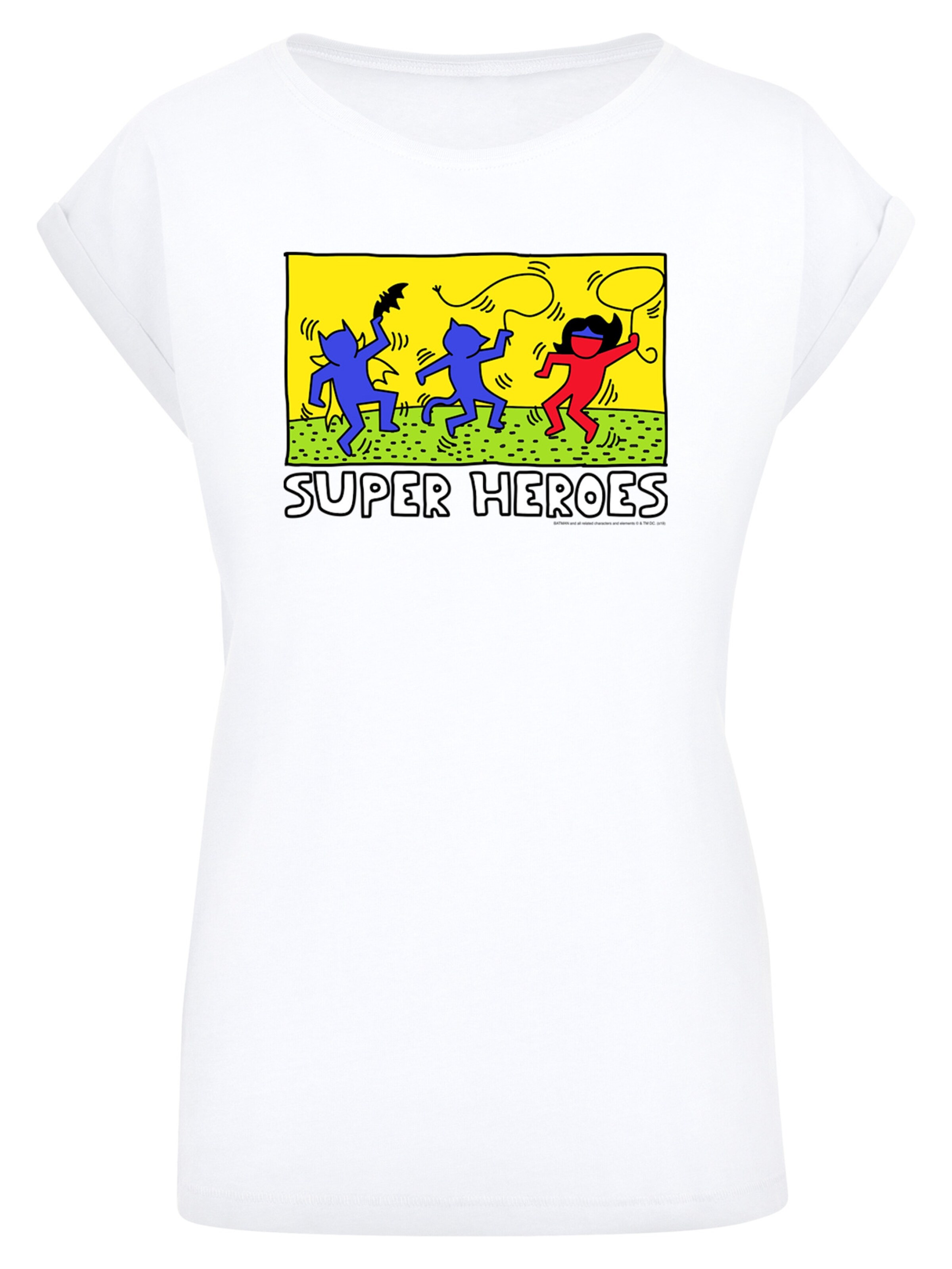 T-shirt 'Batman Pop Art' F4NT4STIC en blanc : devant