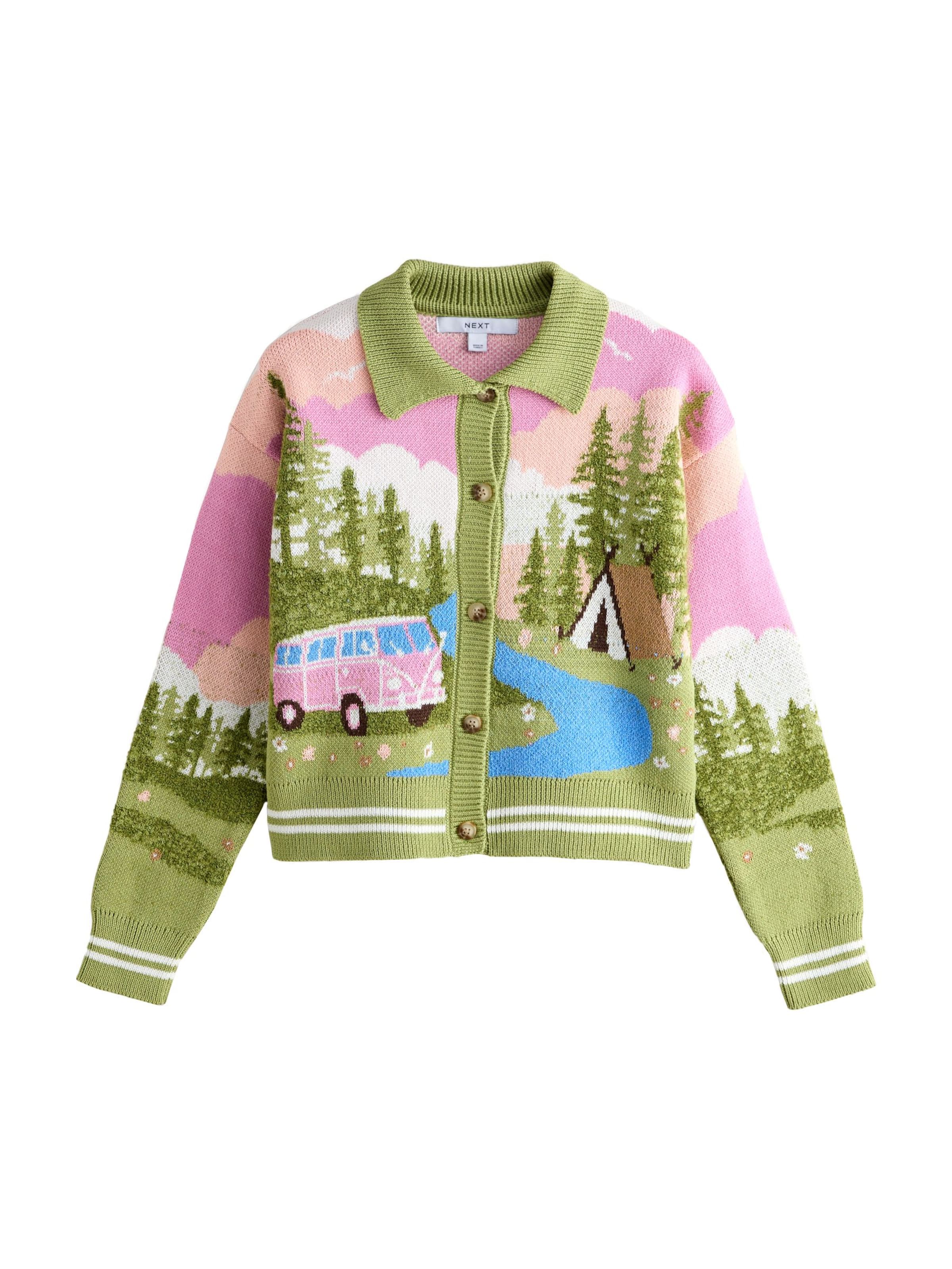 Cardigan Next en vert : devant