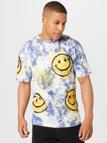 MARKET Koszulka 'SMILEY SUN DYE' w kolorze niebieski: przód