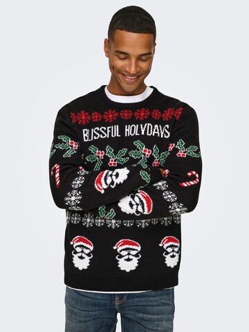 Only & Sons Sweater 'ONSXmas' in Black